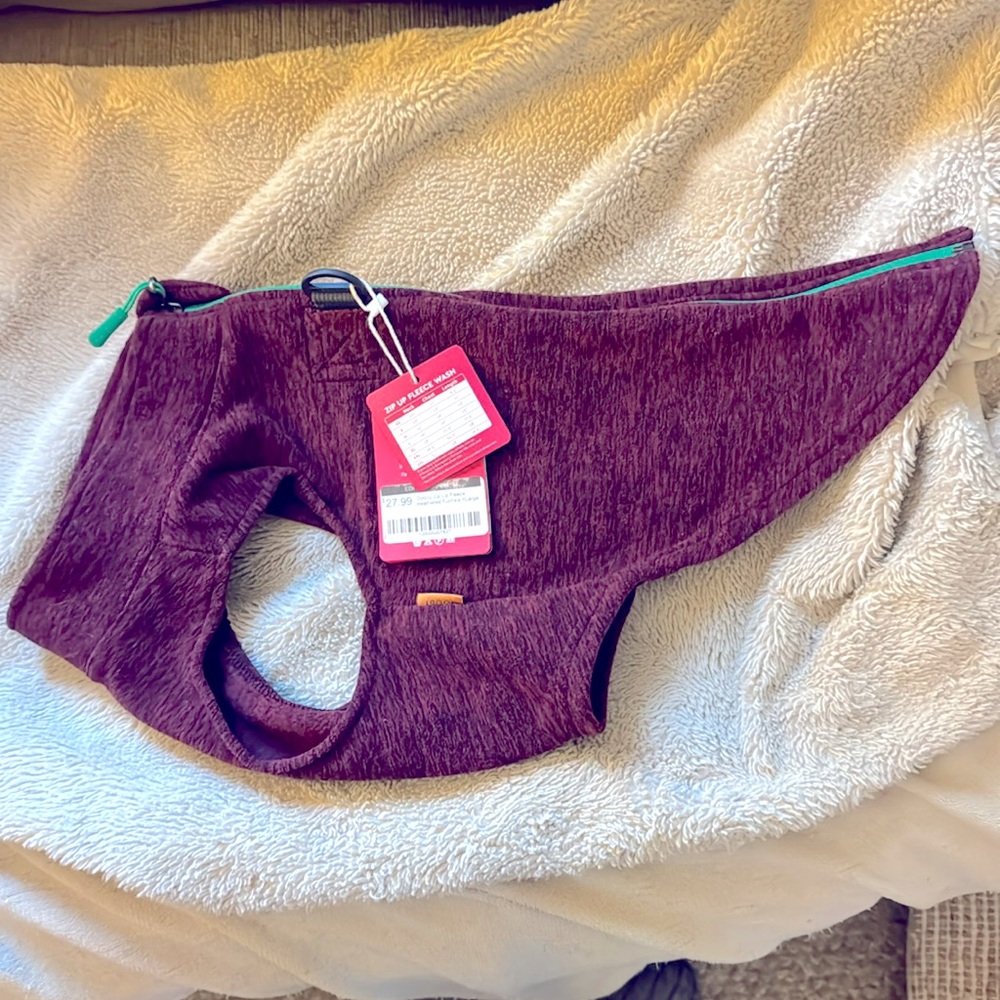 Gooby Zip-Up Fleece Heathered Fuchsia Dog Sweater Size XL